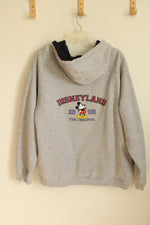 Disneyland Gray Hooded Zip Up Sweatshirt | XL
