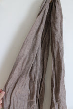 NEW Taupe Wool Blend Pom Pom Scarf