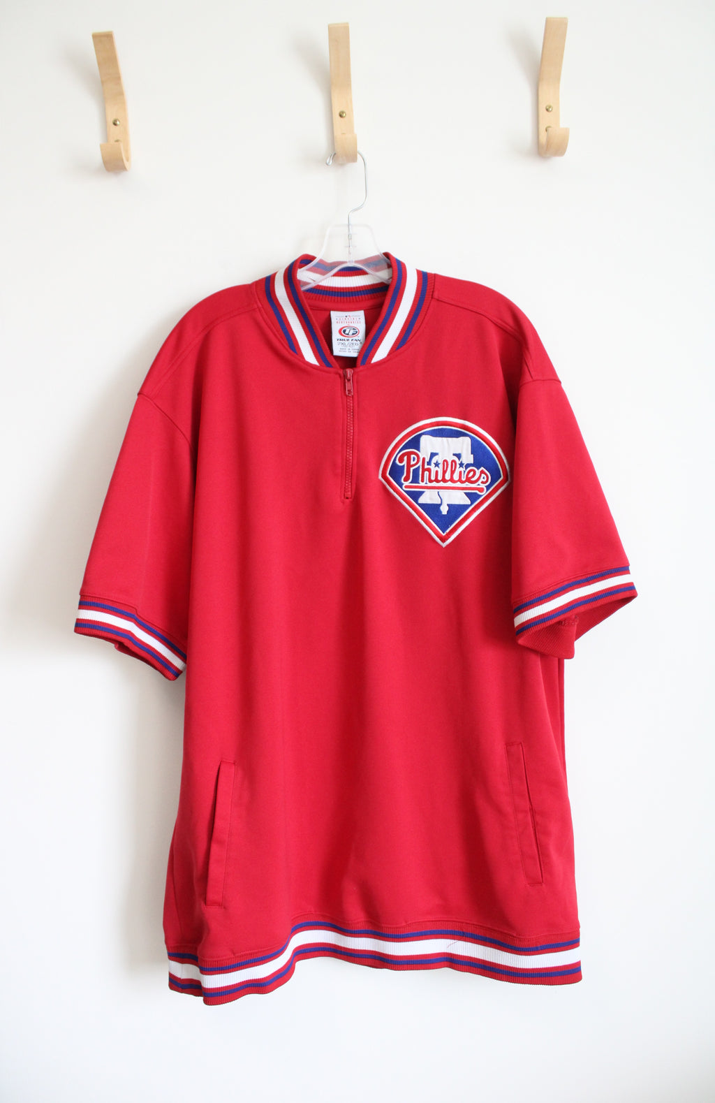 MLB Genuine Merchandise True Fan Phillies Quarter Zip Shirt | 2XL