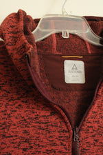 Ascend Rust Quarter Zip Hooded Fleece Pullover Jacket | XL