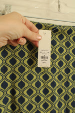 NEW Francesca's Green And Navy Blue Printed Stretch Skirt | M