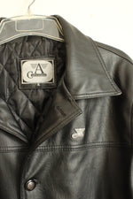 CA COLLEZIONI Black Genuine Leather Quilted Lined Button Down Jacket | XL