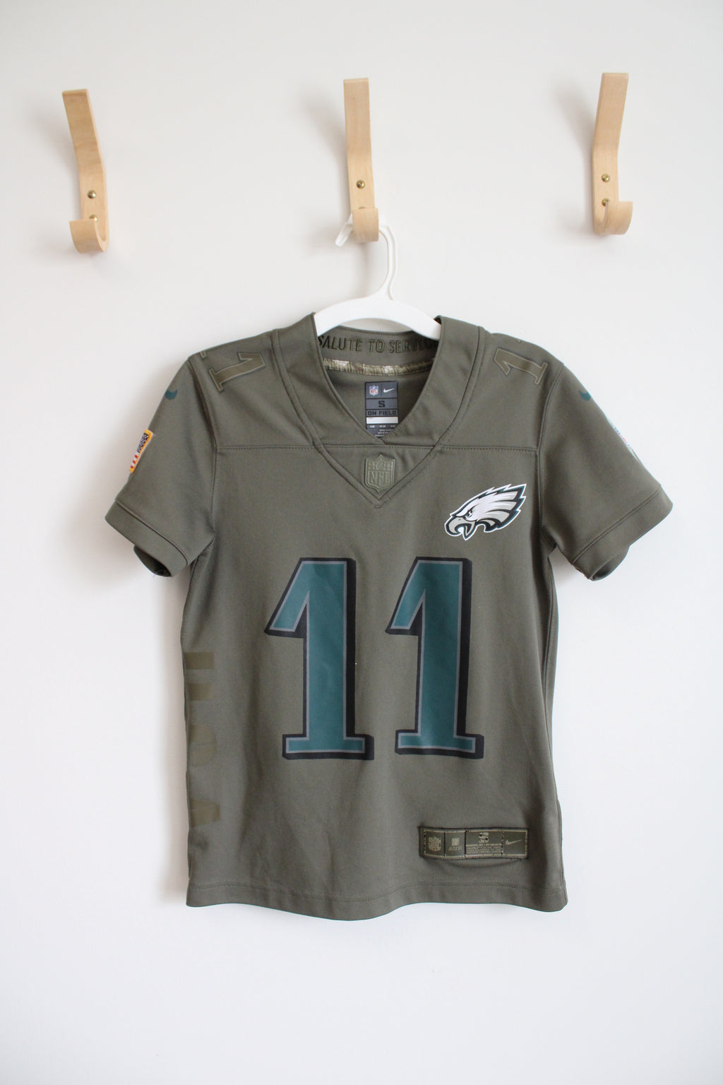 NFL Salute To Service Olive Green Philadelphia Eagles #11 Wentz | Youth S (8)
