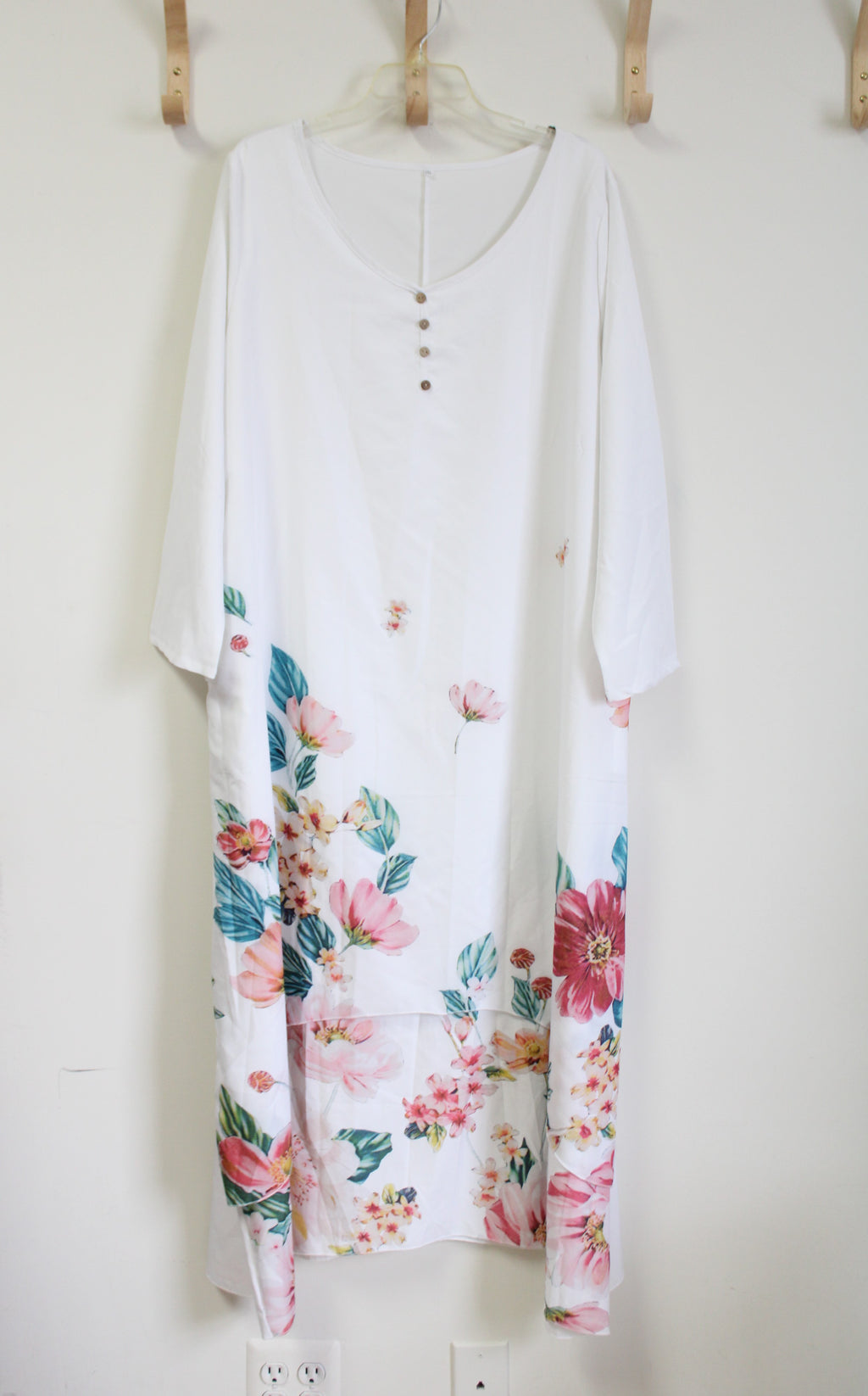 White Floral Maxi Dress | 2X