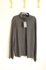 NEW Van Heusen Charcoal Quarter Zip Pullover Sweater | XL-T