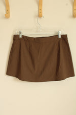 NEW Garage Brown Pleated Stretch Skort | M