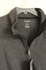 NEW Van Heusen Charcoal Quarter Zip Pullover Sweater | XL-T