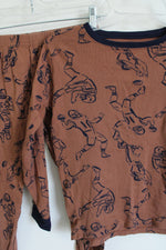 Carter's Brown Football Print Pajama Set | 12