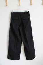 Banana Republic Black Pleated Wide Leg Linen Blend Pants | 6