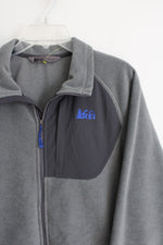 REI Gray Fleece Zip Up Jacket | L