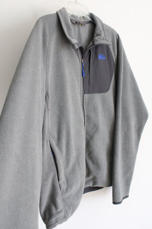 REI Gray Fleece Zip Up Jacket | L