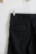 Banana Republic Black Pleated Wide Leg Linen Blend Pants | 6