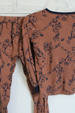 Carter's Brown Football Print Pajama Set | 12