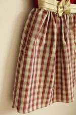 Rare Editions Red Velvet And Plaid Holiday Dress With Rhinestone Bow | 10