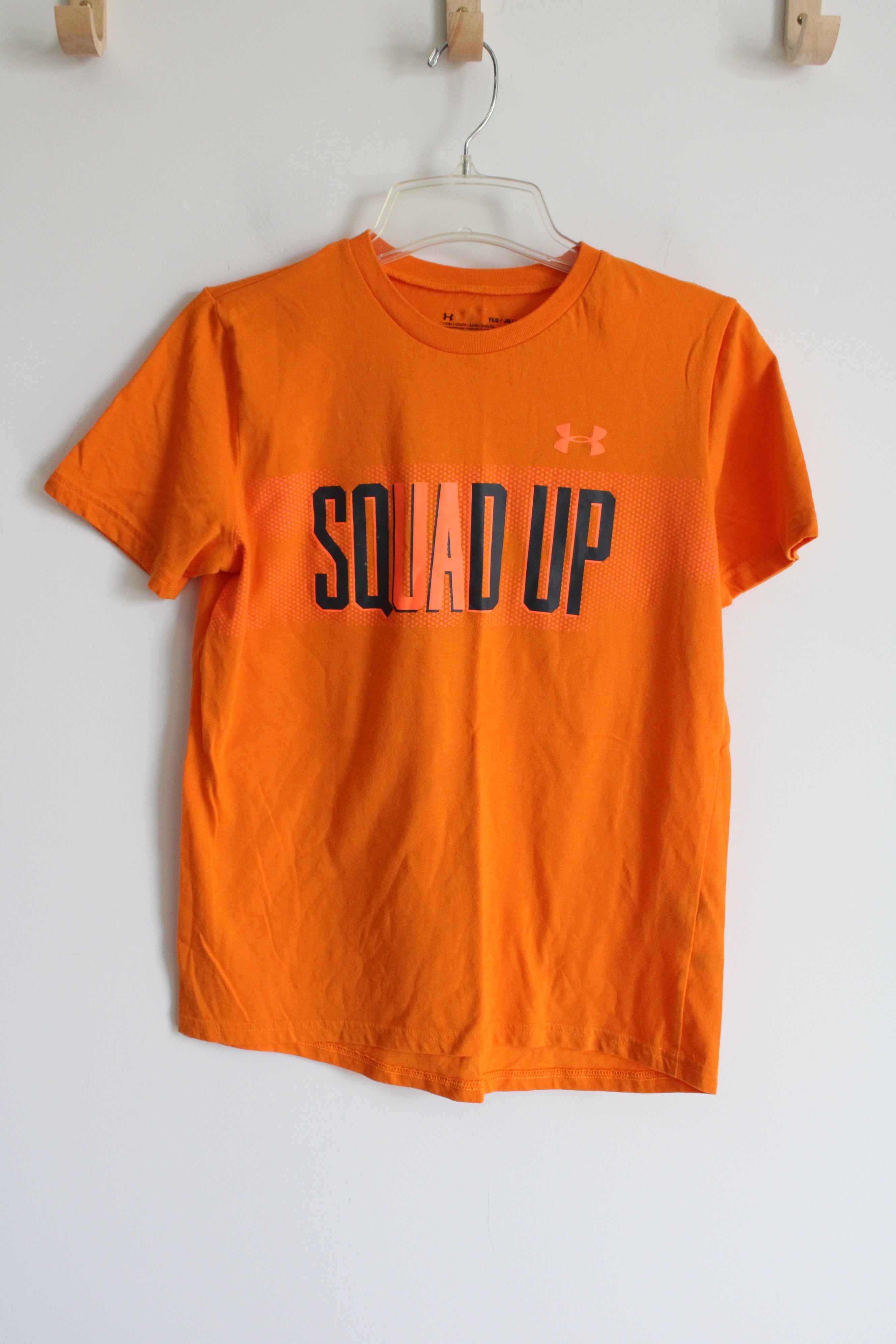 Under Armour Loose Fit HeatGear Squad Up Orange Tee | Youth L (14/16)
