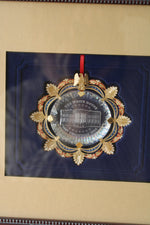 Framed 2002 White House Historical Association Christmas Ornament