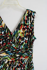 Chaus Black Multi-Colored Patterned Dress | S