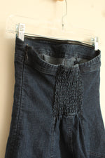 BDG Dark Denim Strapless Pleated Pocket Front Dress | S