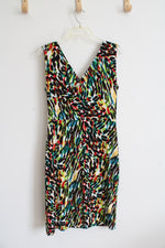 Chaus Black Multi-Colored Patterned Dress | S