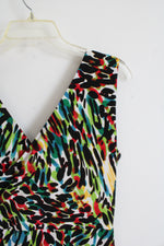 Chaus Black Multi-Colored Patterned Dress | S