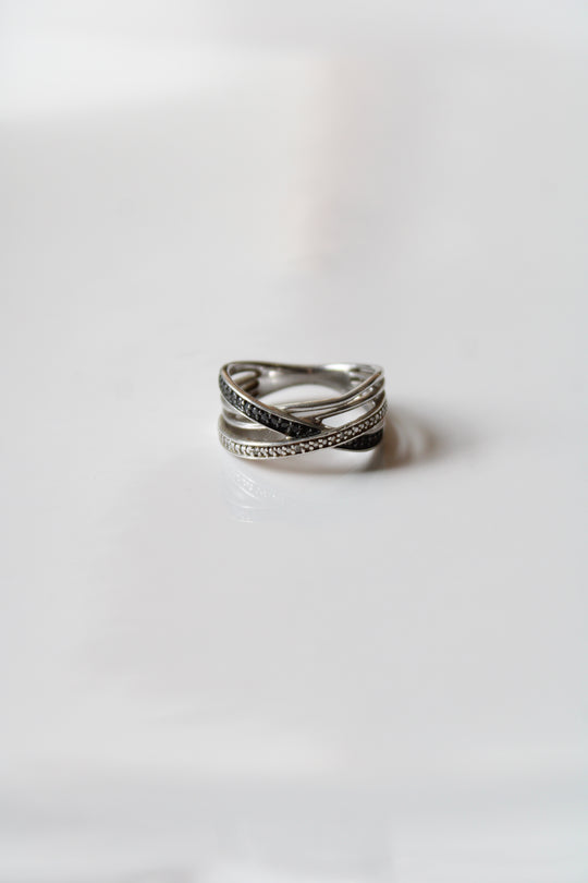 Two-Tone Sterling Silver Stacked Ring | Size 6.5