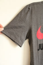 NEW Nike Gray with Red Swoosh Just Do It T-shirt | S