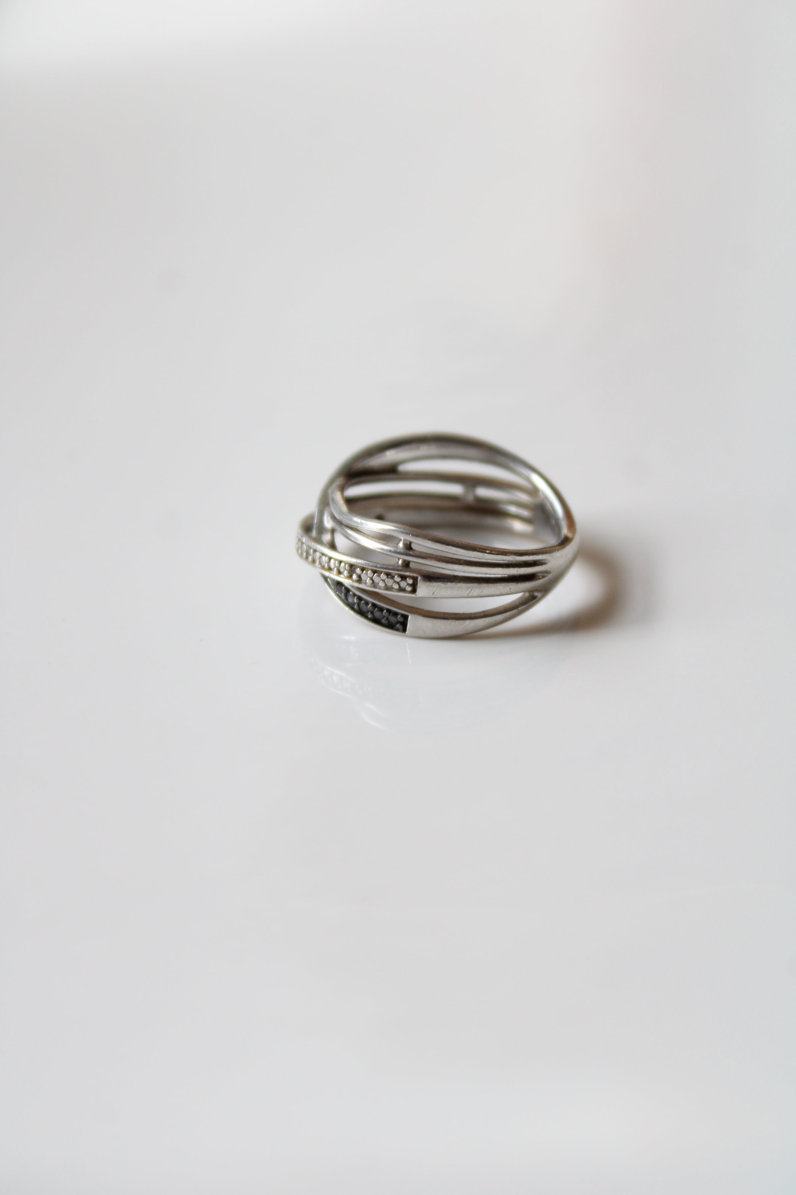 Two-Tone Sterling Silver Stacked Ring | Size 6.5