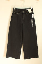 NEW Gap High-Rise Stride Black Wide Leg Jeans | 25
