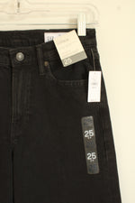 NEW Gap High-Rise Stride Black Wide Leg Jeans | 25