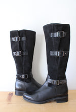 Clarks Black Leather & Suede Riding Boots | Size 6.5M