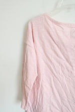 Talbots Light Pink Cotton Long Sleeved Button Detail Top | S
