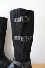 Clarks Black Leather & Suede Riding Boots | Size 6.5M