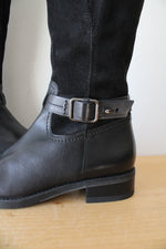 Clarks Black Leather & Suede Riding Boots | Size 6.5M