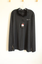 NEW Nike DRI-fit Gray charcoal Quarter Zip Lightweight Pullover Shirt | L