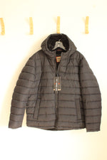 NEW Hawke & Co. Black Sherpa Line Puffer Jacket With Hood | L