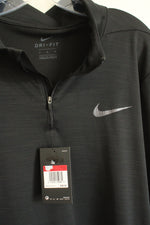 NEW Nike DRI-fit Gray charcoal Quarter Zip Lightweight Pullover Shirt | L
