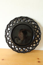 Westmoreland Mary Gregory Black Glass Hand Painted Plate