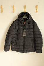 NEW Hawke & Co. Black Sherpa Line Puffer Jacket With Hood | L