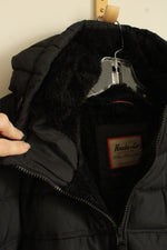 NEW Hawke & Co. Black Sherpa Line Puffer Jacket With Hood | L