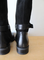 Clarks Black Leather & Suede Riding Boots | Size 6.5M