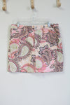 Croft & Barrow Classic Fit Pink Paisley Skort | 14
