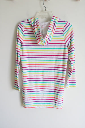 Lands' End Rainbow Striped Terry Cloth Dress | Youth L (14)