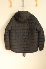 NEW Hawke & Co. Black Sherpa Line Puffer Jacket With Hood | L