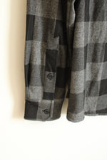 NEW Brothers and Sons Boot Barn Gray and Black Buffalo Plaid Flannel Shirt | L