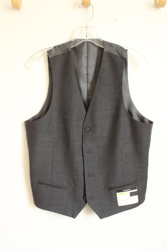 NEW Alfani Gray Herringbone Button Front Suit Vest | 38