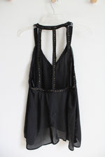 NEW Frederick's Of Hollywood Black Gold Studded Tank Top | M
