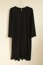 NEW J. Jill Black 3/4 Sleeve Long Dress With Bottom Ruffle | M Tall