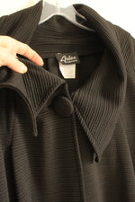 NEW Artex Fashions Black Ribbed Foldover Collar Open Lightweight Jacket | XXL