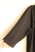NEW Artex Fashions Black Ribbed Foldover Collar Open Lightweight Jacket | XXL