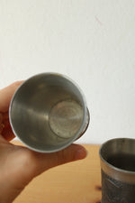 German Pewter Embossed Wine Cup